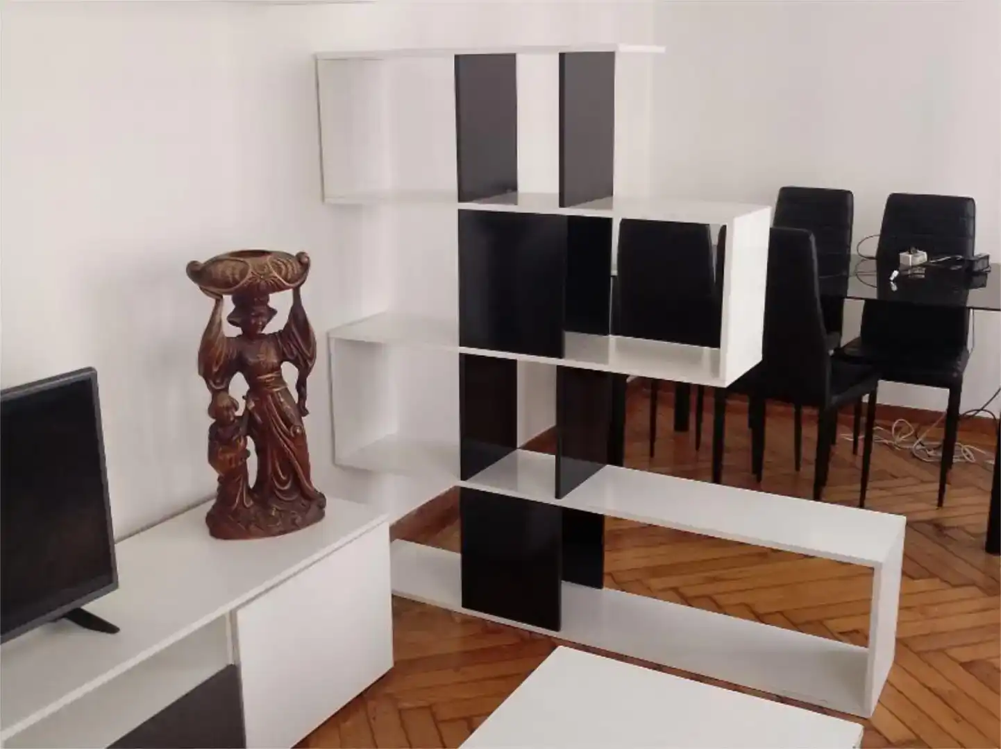 Living room of Flat for rent in Gijón   with Parquet flooring, Furnished and Oven