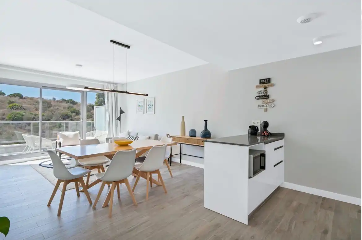 Kitchen of Flat for sale in Mijas  with Air Conditioner, Terrace and Furnished