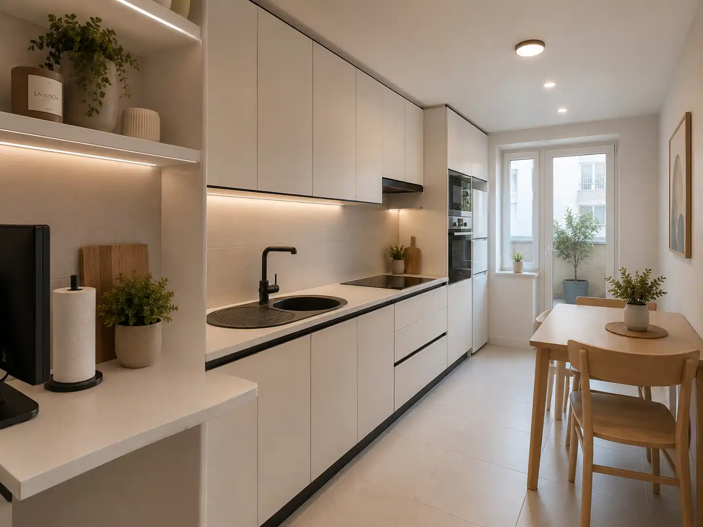 Cocina de Piso en venta en A Coruña Capital  con Calefacción, Parquet y Terraza