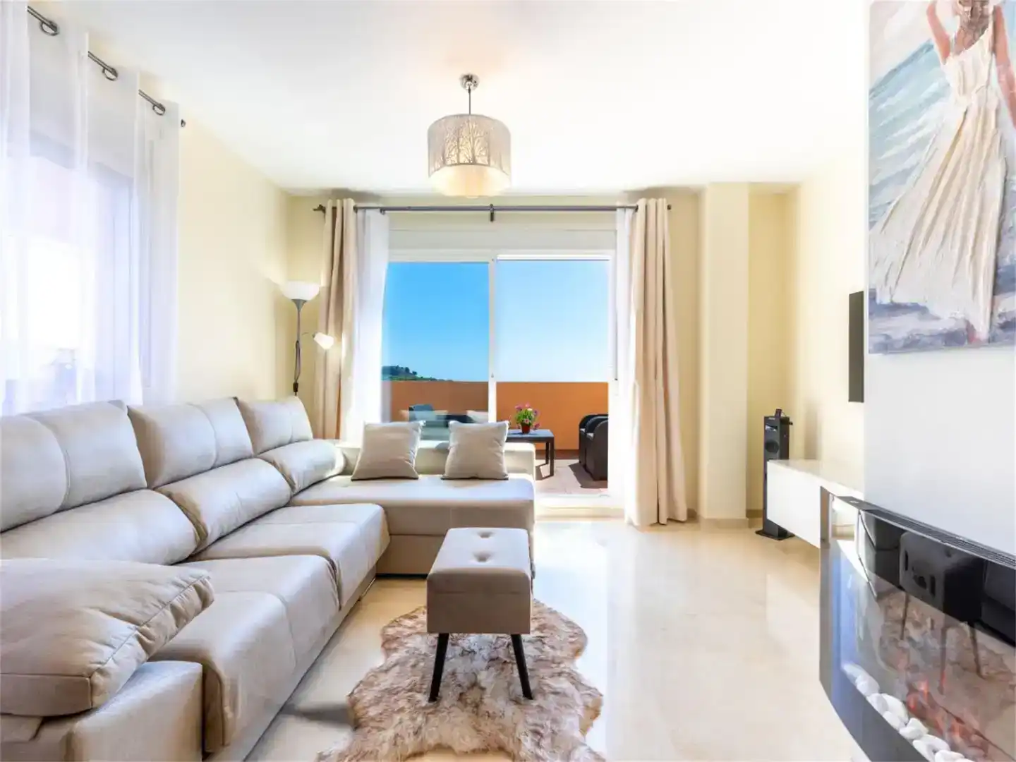 Sala de estar de Ático en venta en Mijas con Aire acondicionado y Piscina