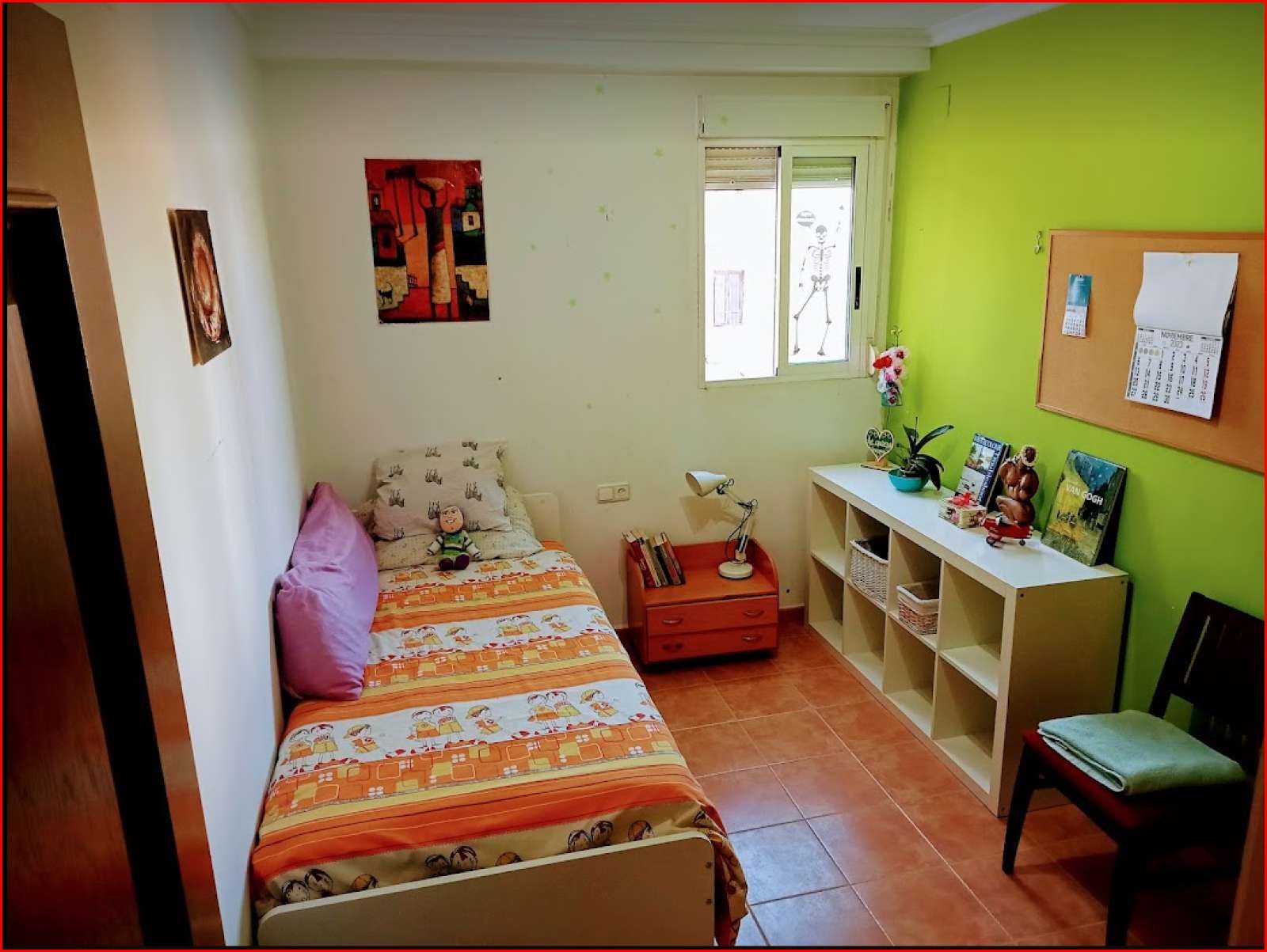Bedroom of Flat to share in Tavernes Blanques  with Air Conditioner, Heating and Terrace