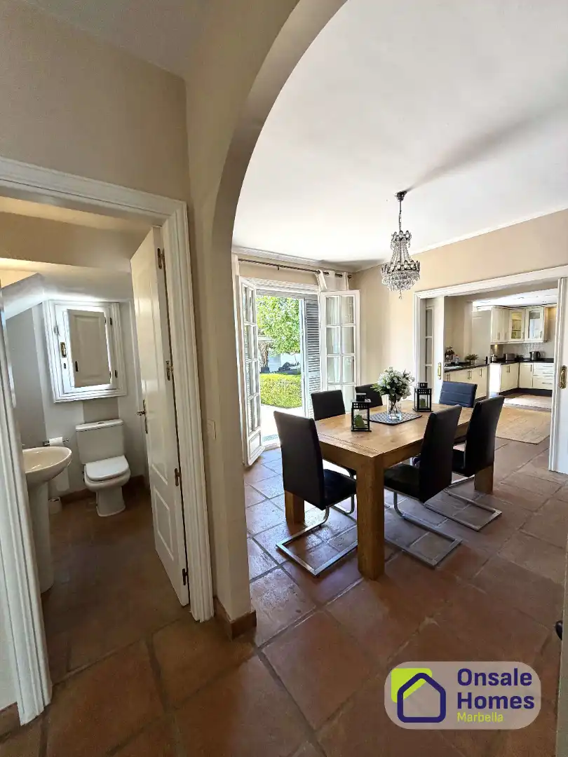 Dining room of Houses for rent in Marbella  with Air Conditioner, Private garden and Terrace