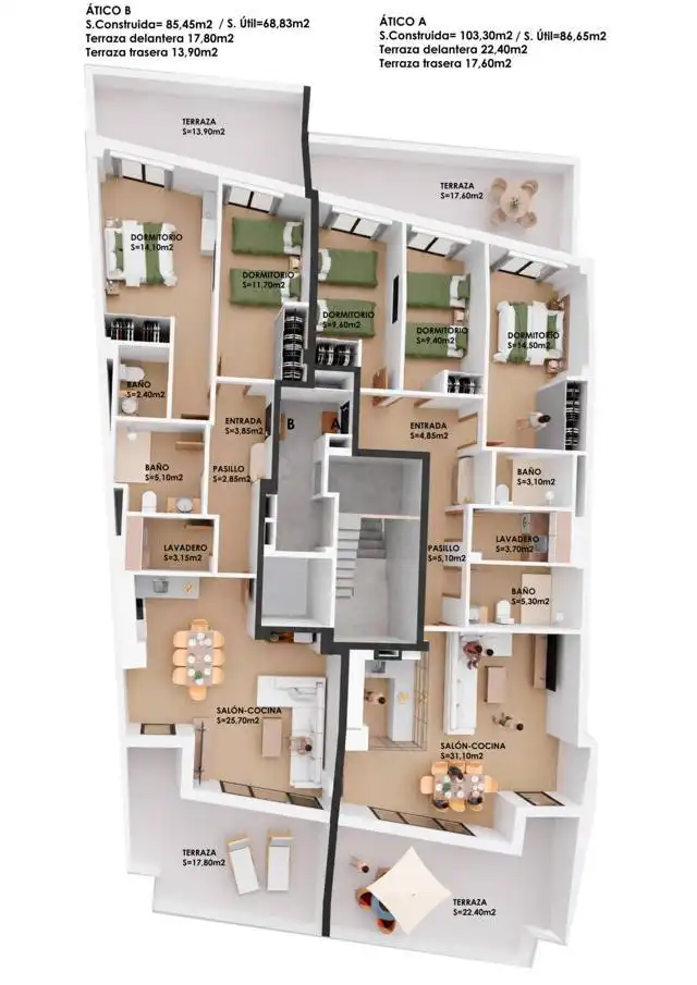 Attic for sale in Marín  with Heating, Parquet flooring and Terrace