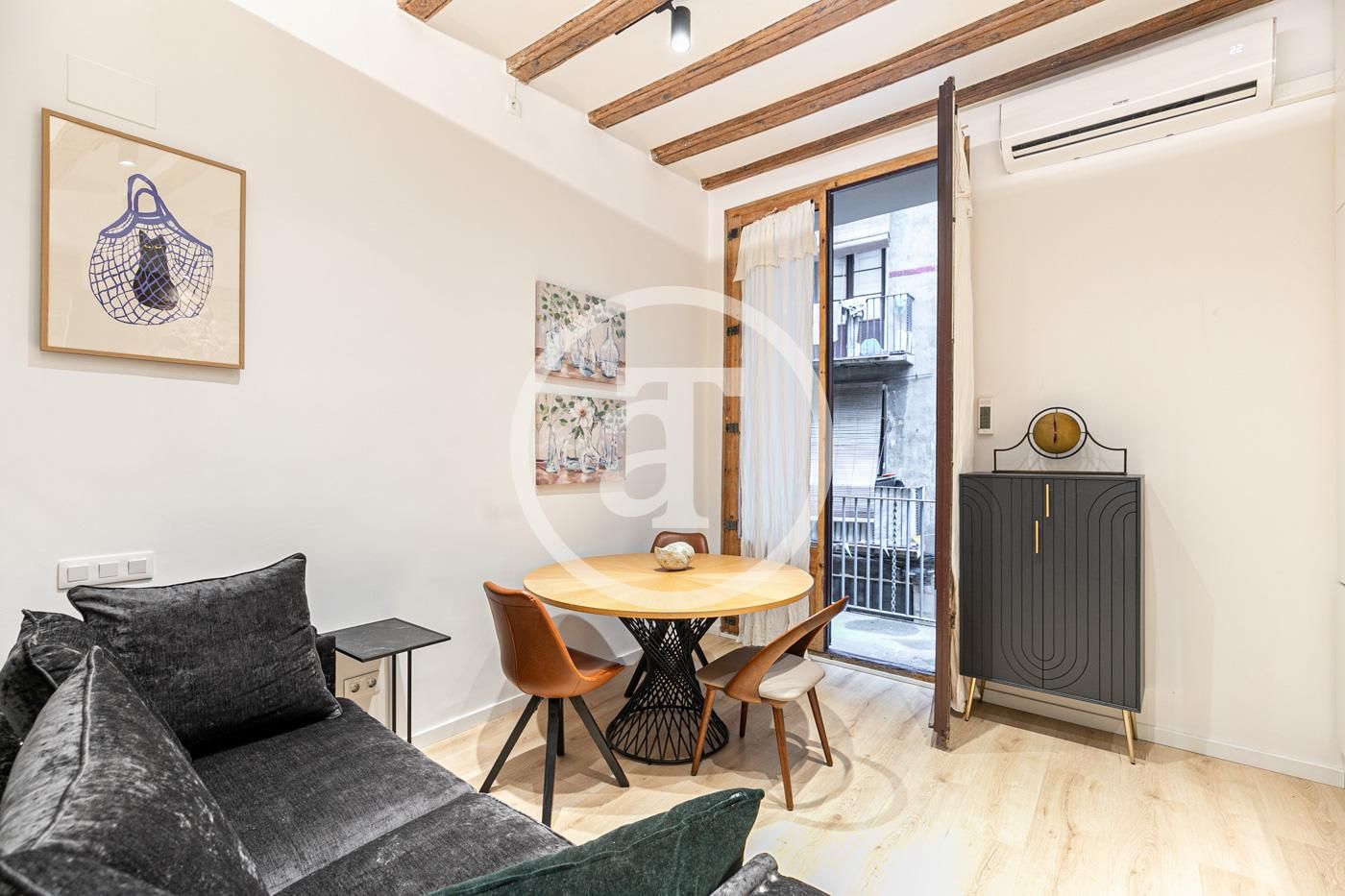 Vista exterior de Estudi de lloguer en  Barcelona Capital amb Aire condicionat, Calefacció i Moblat