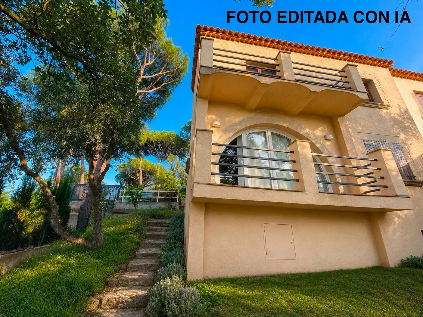 Außenansicht von Einfamilien-Reihenhaus zum Verkauf in Santa Cristina d'Aro mit Heizung, Privatgarten und Terrasse