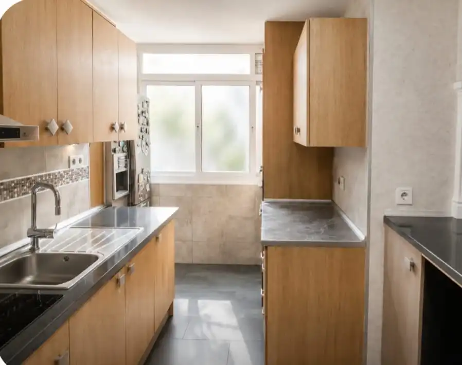 Küche von Wohnung zum Verkauf in Móstoles mit Klimaanlage, Heizung und Privatgarten