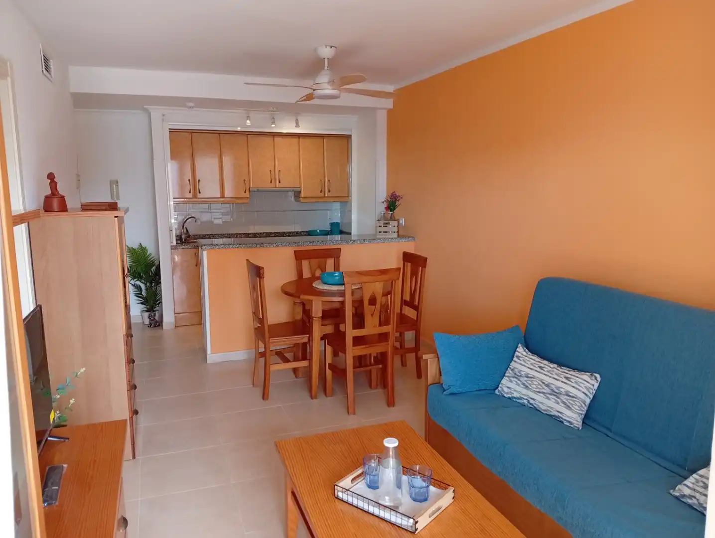 Sala de estar de Apartamento en venta en Calpe / Calp con Aire acondicionado, Calefacción y Jardín privado
