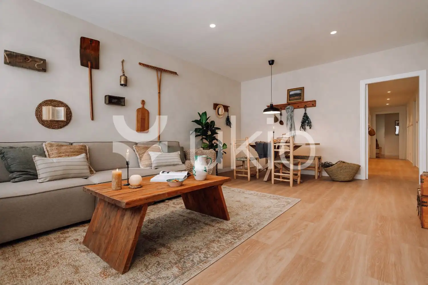 Sala de estar de Apartamento de alquiler en Barcelona con Aire acondicionado, Calefacción y Terraza