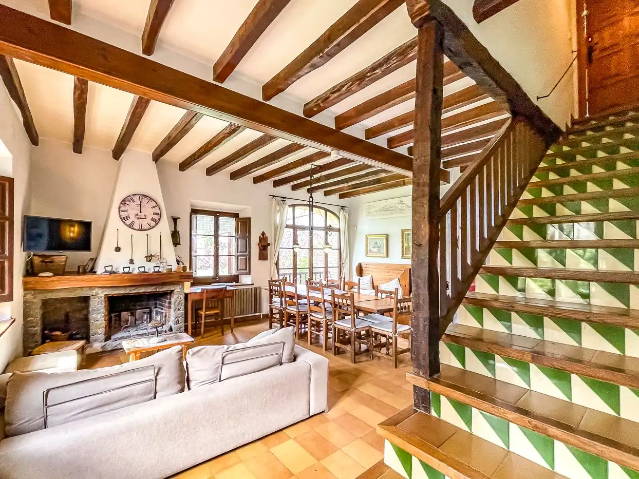 Sala de estar de Finca rústica en venta en Rupit i Pruit con Jardín privado