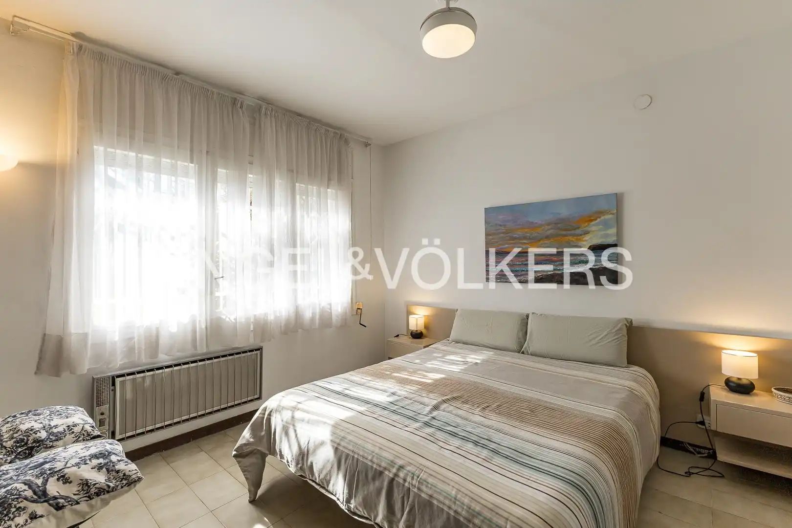Schlafzimmer von Wohnung zur Miete in Cubelles mit Klimaanlage, Heizung und Privatgarten