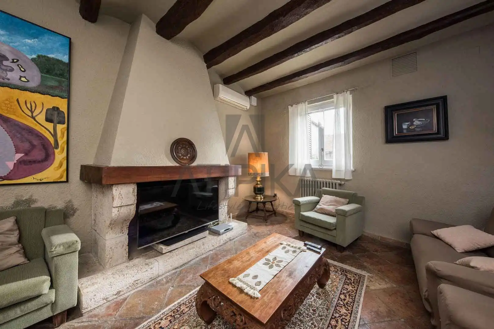 Sala d'estar de Finca rústica en venda en Puigdàlber amb Aire condicionat, Calefacció i Terrassa