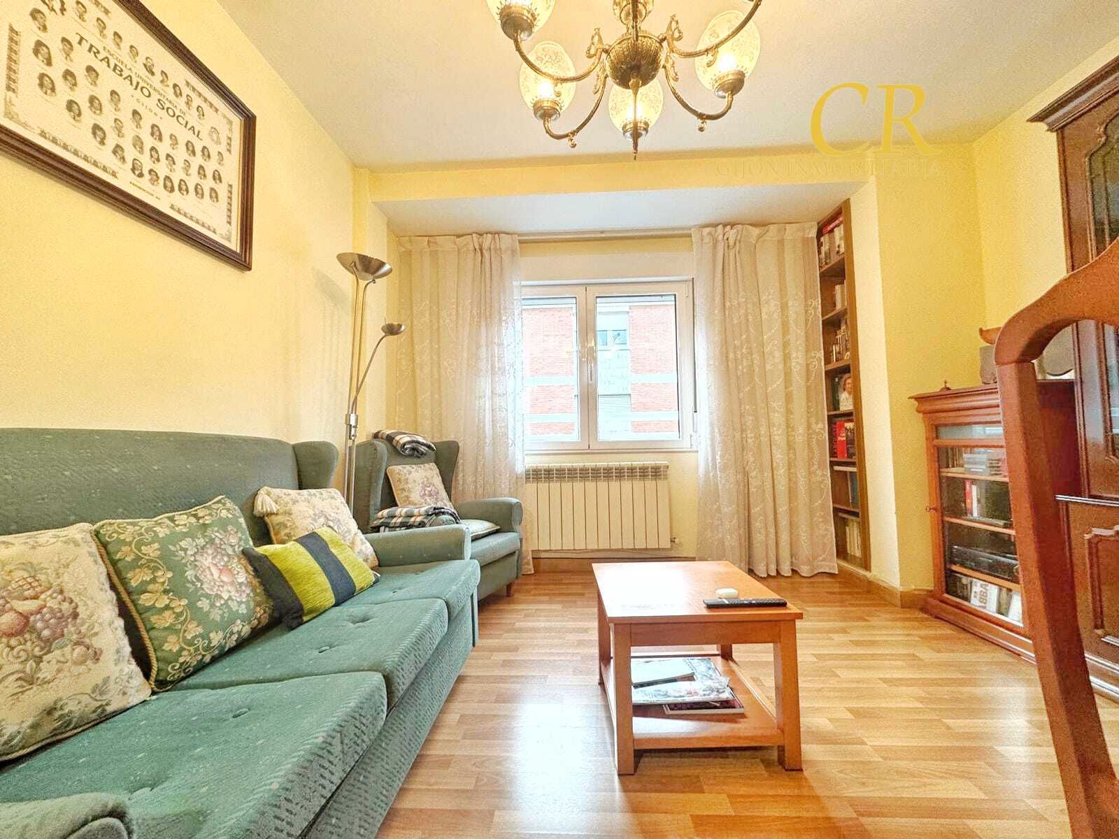 Living room of Flat for sale in Gijón   with Furnished