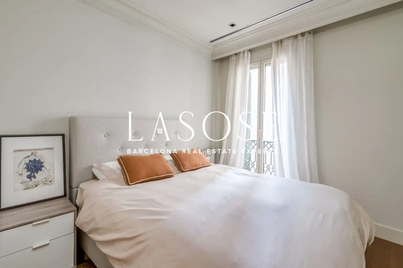 Schlafzimmer von Wohnung zur Miete in Barcelona mit Klimaanlage, Heizung und Parkett