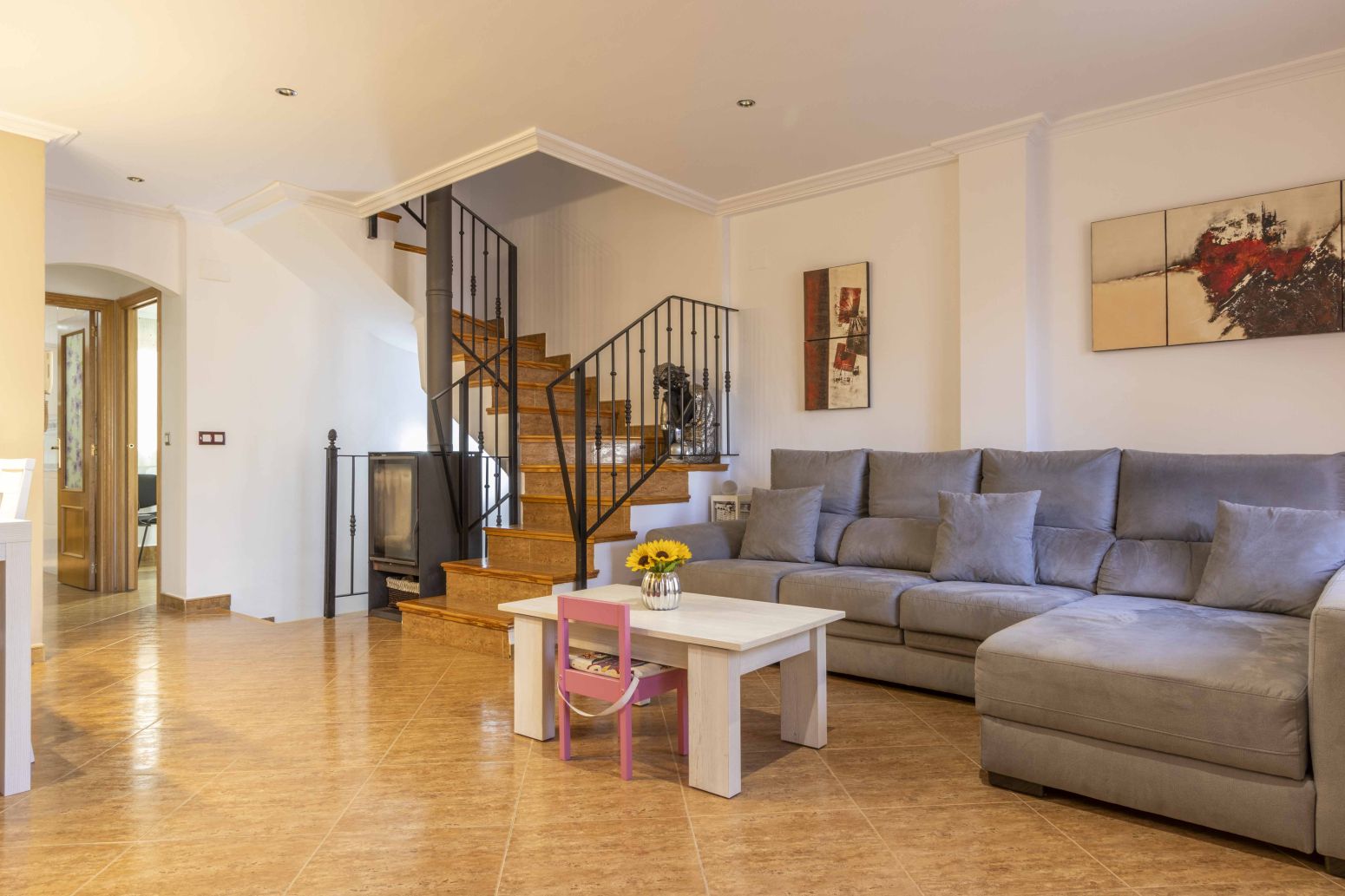 Living room of Single-family semi-detached for sale in Sagunto / Sagunt  with Air Conditioner, Heating and Private garden