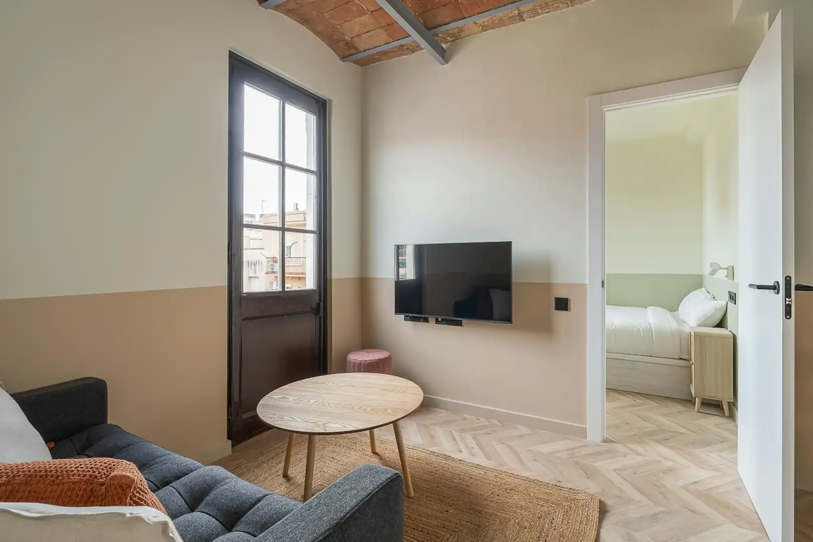 Sala de estar de Piso de alquiler en Barcelona con Aire acondicionado, Calefacción y Amueblado