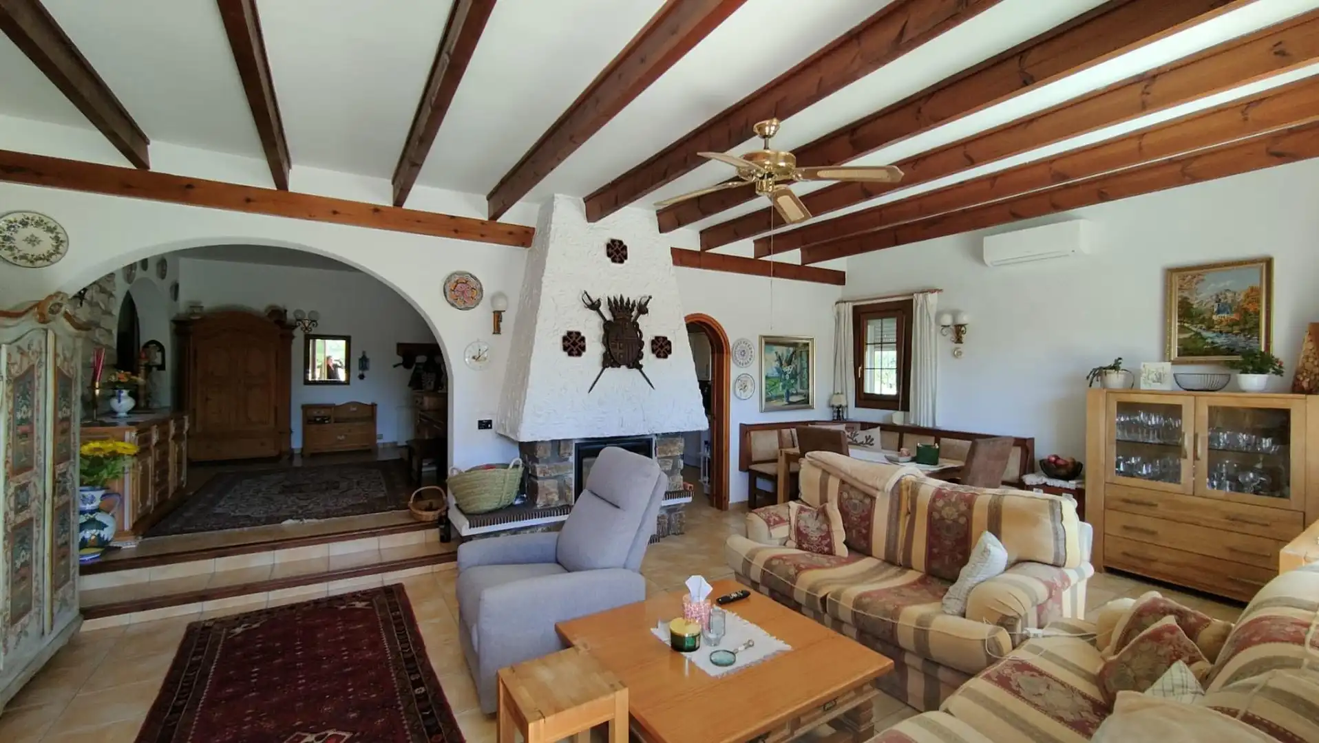 Sala de estar de Casa o chalet en venta en Moraira con Aire acondicionado, Jardín privado y Terraza
