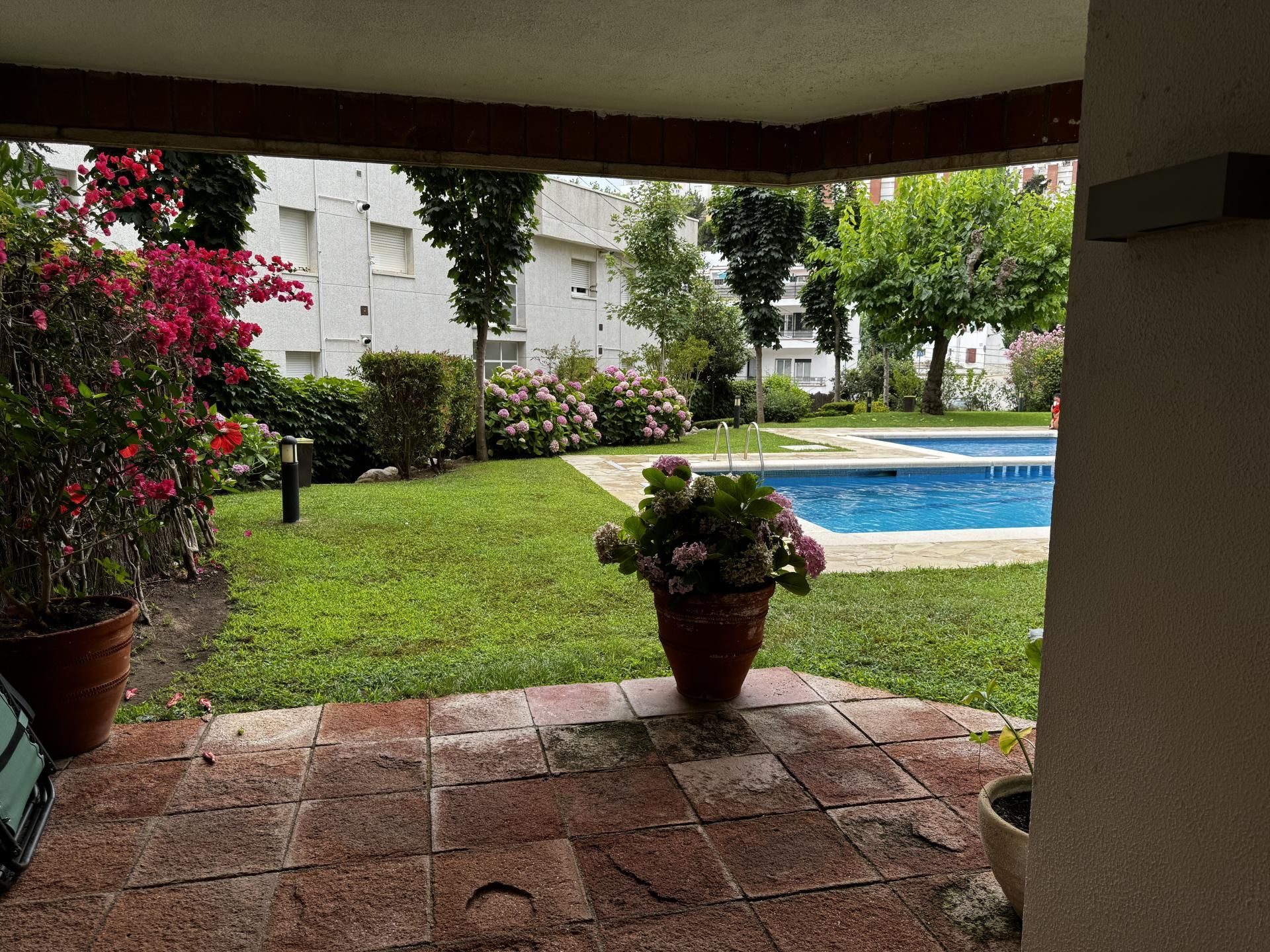 Garden of Apartment to rent in Caldes d'Estrac  with Heating, Terrace and Swimming Pool