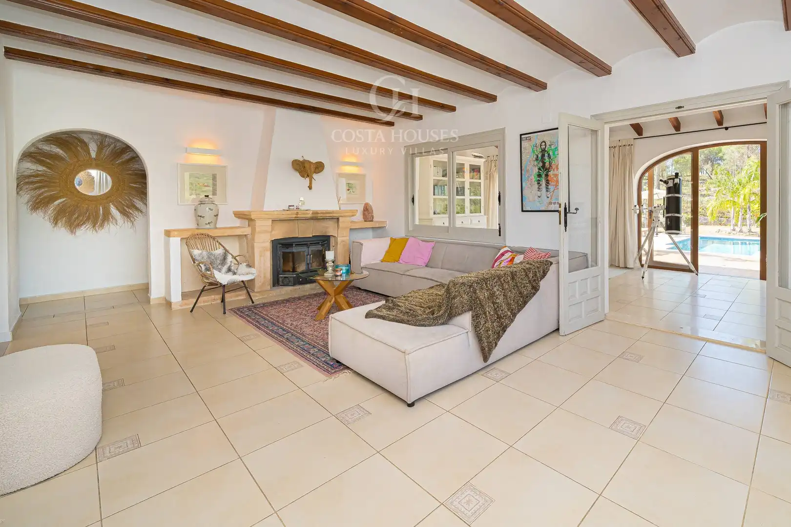 Sala d'estar de Casa o xalet en venda en Jávea / Xàbia amb Aire condicionat, Jardí privat i Terrassa