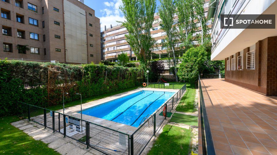 Swimming pool of Flat to rent in  Madrid Capital  with Air Conditioner, Heating and Furnished