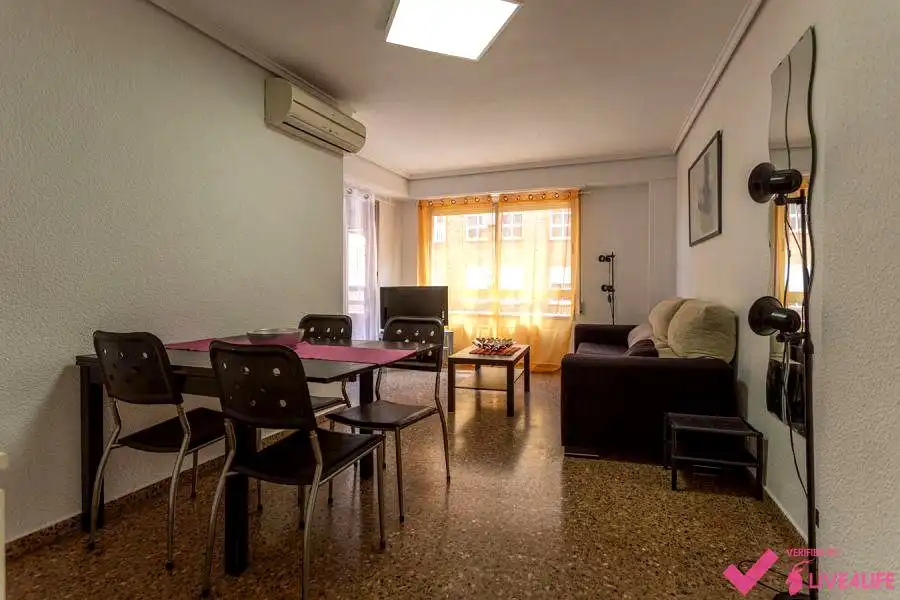 Sala d'estar de Pis de lloguer en Valencia amb Aire condicionat, Terrassa i Moblat