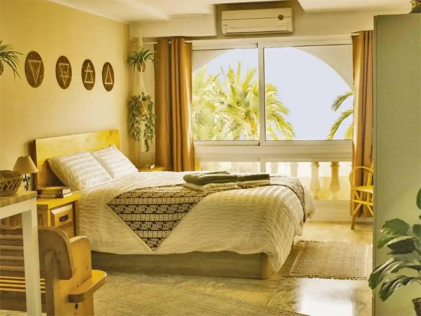 Schlafzimmer von Loft zur Miete in Santa Pola mit Klimaanlage und Möbliert