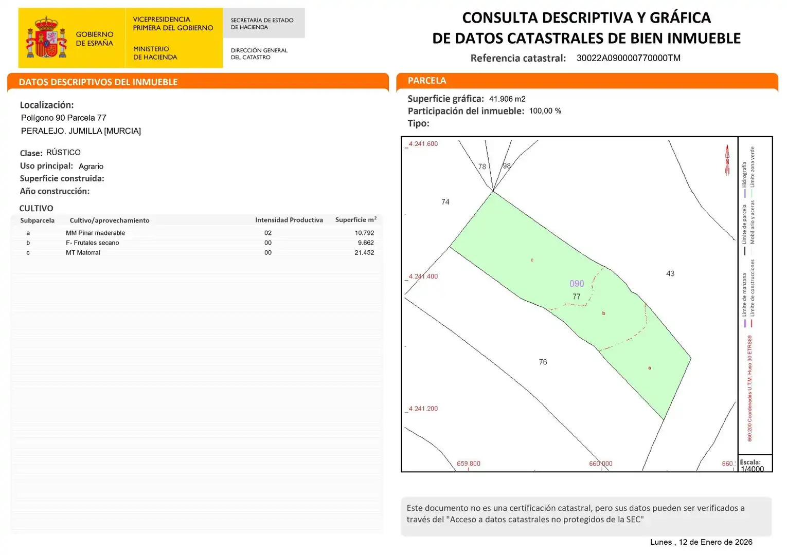 Land for sale in Jumilla