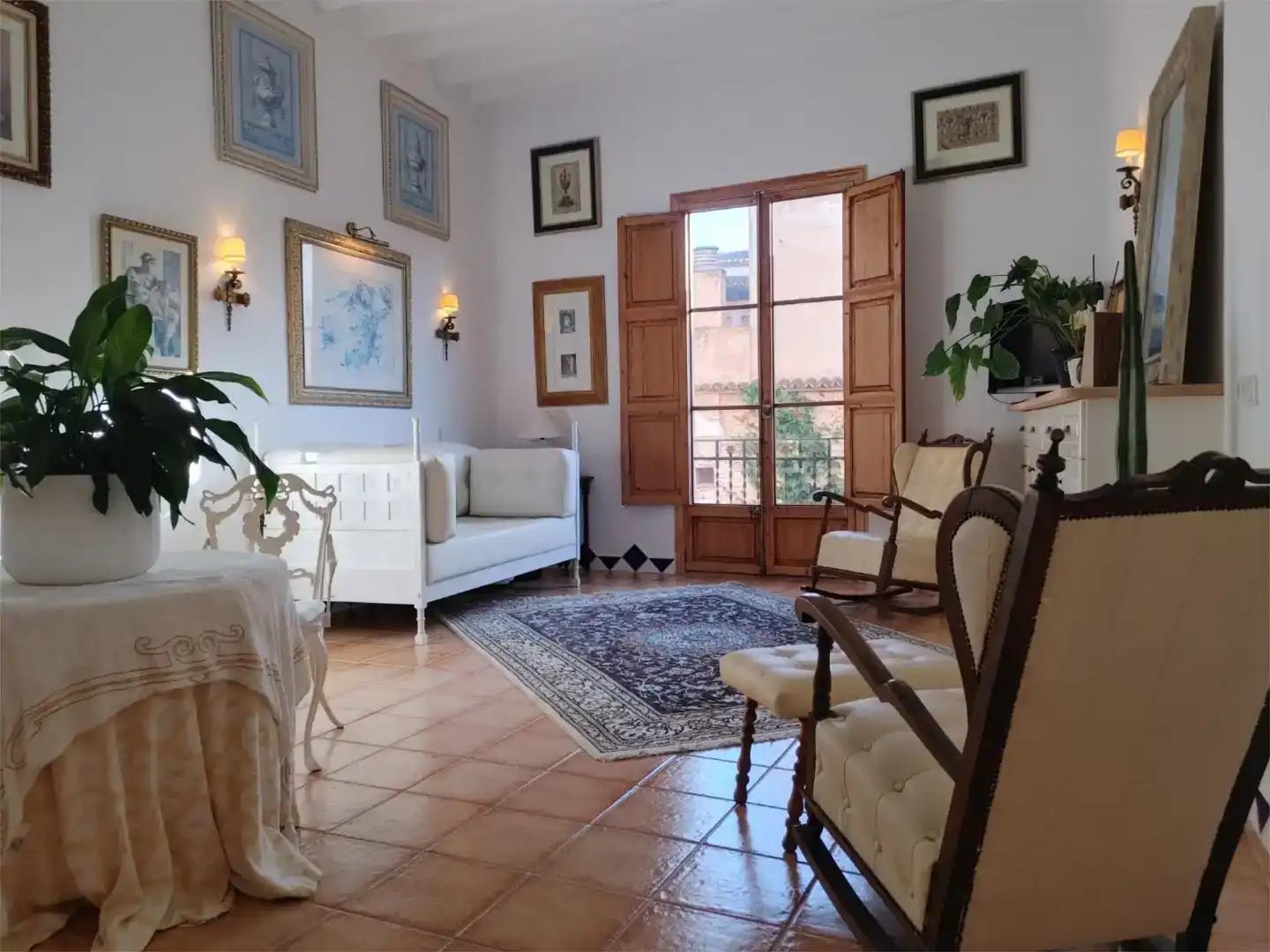 Wohnzimmer von Wohnung zur Miete in  Palma de Mallorca mit Möbliert, Waschmaschine und Fernseher