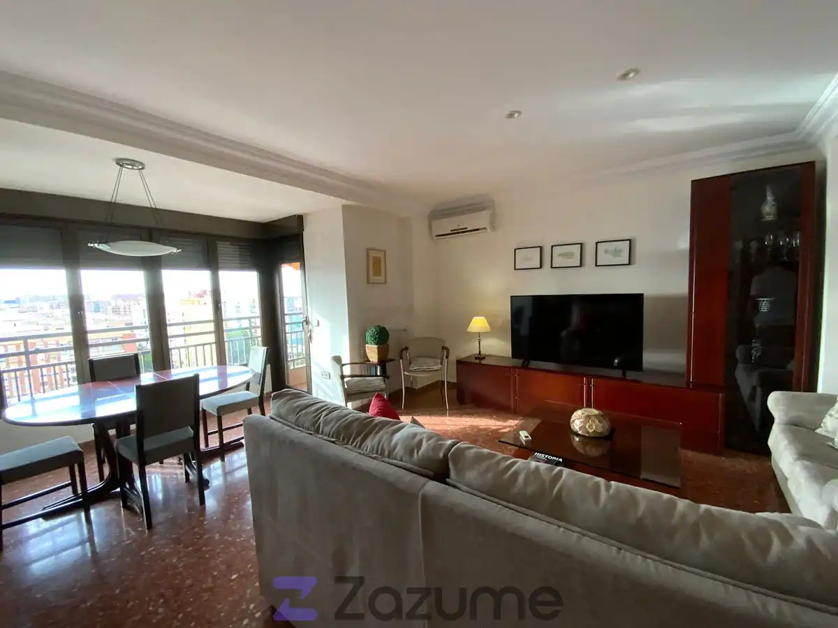 Wohnzimmer von Wohnung zur Miete in Valencia mit Klimaanlage, Heizung und Terrasse