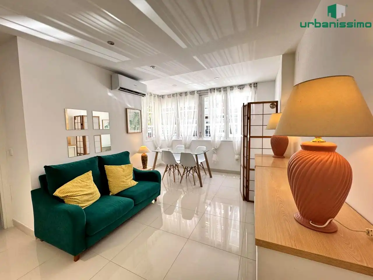 Living room of Apartments for rent in Madrid  with Air Conditioner, Heating and Furnished