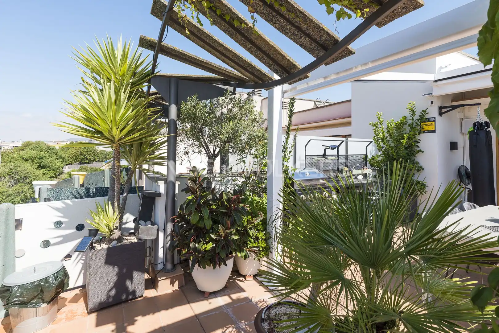 Terrace of Attic for rent in Sitges  with Air Conditioner, Heating and Parquet flooring
