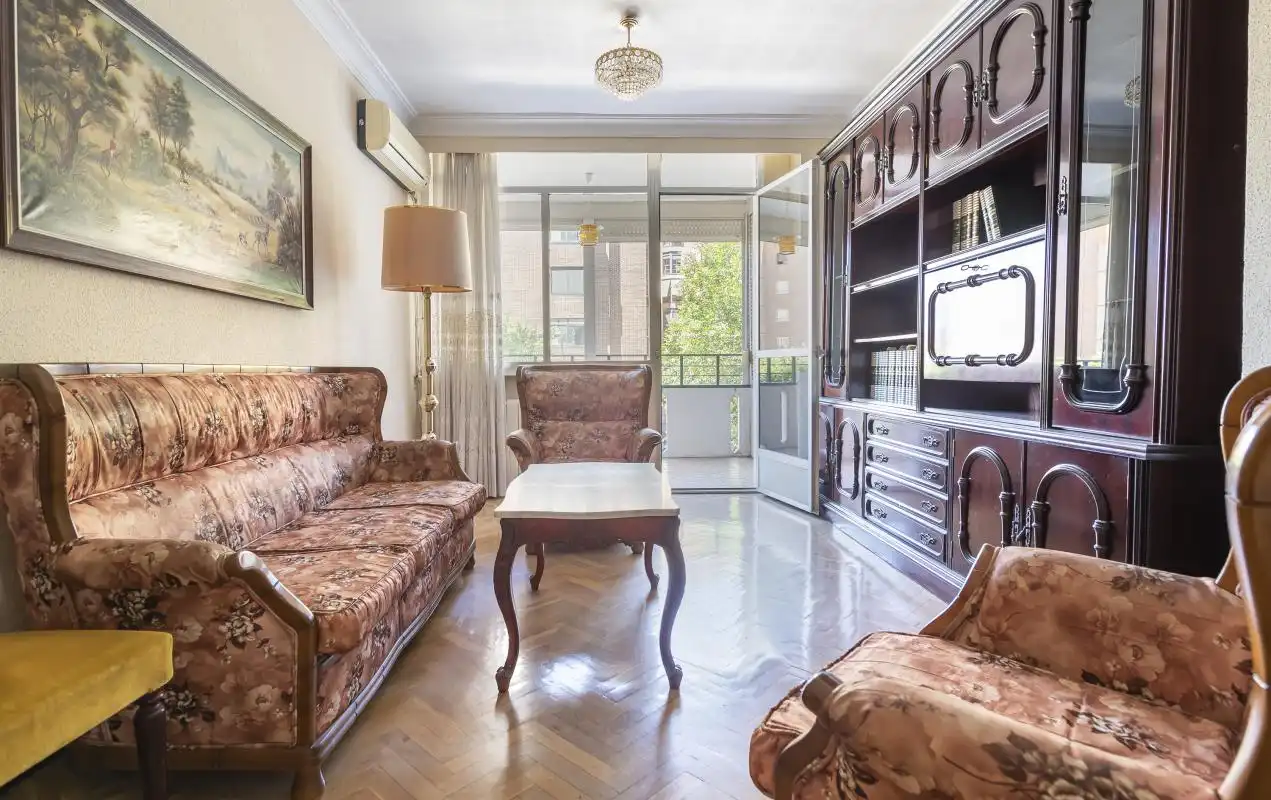 Sala de estar de Piso en venta en Madrid con Calefacción, Jardín privado y Terraza