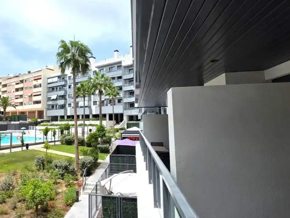 Exterior view of Flat for rent in Mijas  with Air Conditioner, Private garden and Storage room