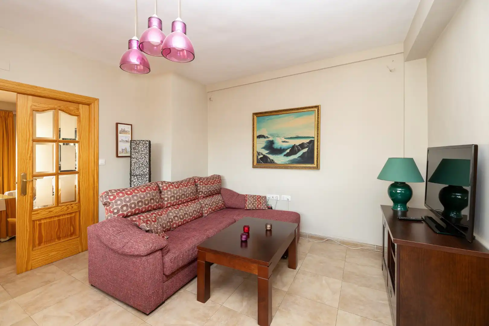 Living room of Flat for rent in Granada  with Air Conditioner, Furnished and Washing machine