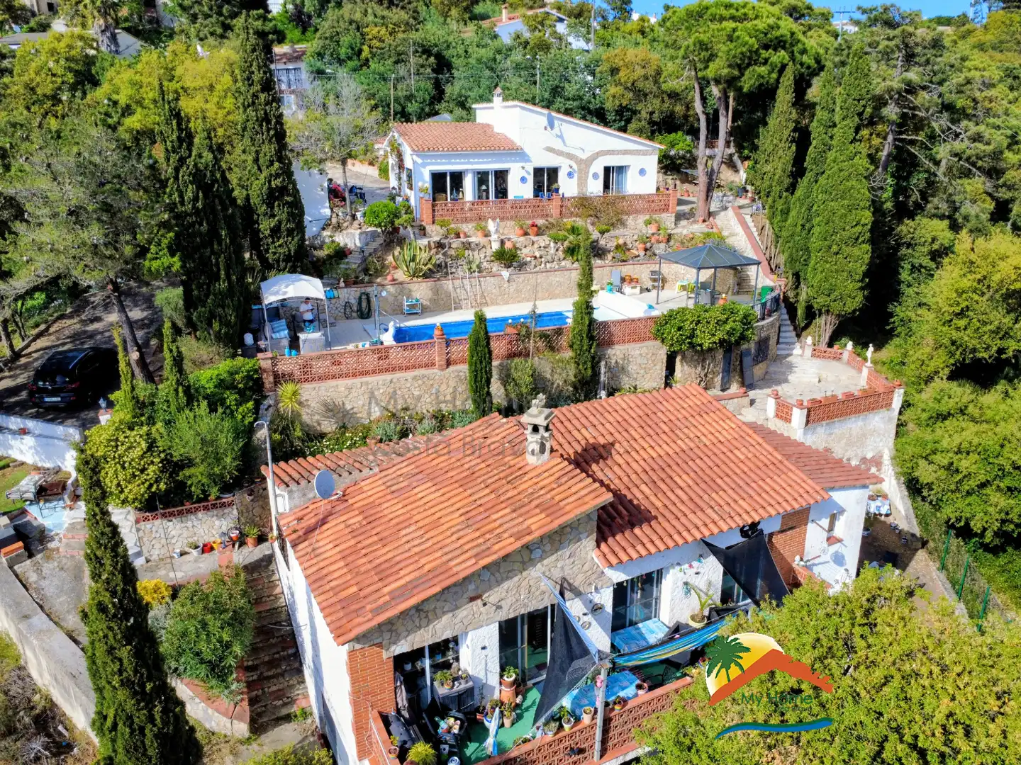 Vista exterior de Casa o xalet en venda en Lloret de Mar amb Jardí privat, Terrassa i Piscina