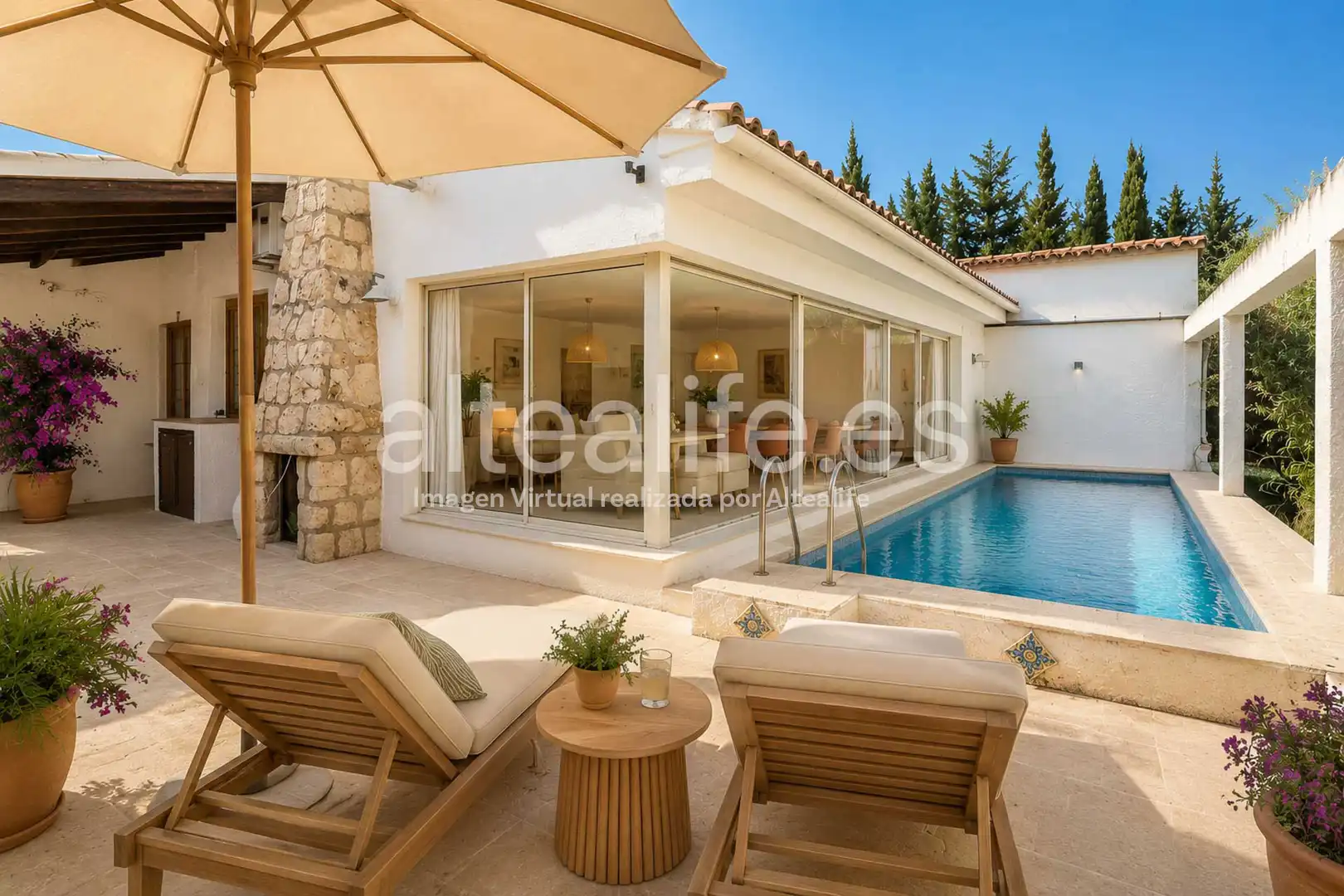 Terraza de Casa o chalet en venta en La Nucia con Aire acondicionado, Jardín privado y Terraza
