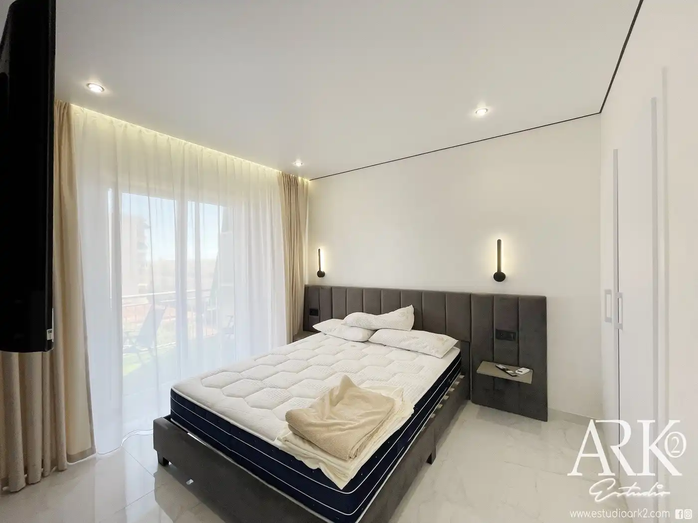 Bedroom of Apartments for sale in Gandia  with Air Conditioner, Terrace and Furnished