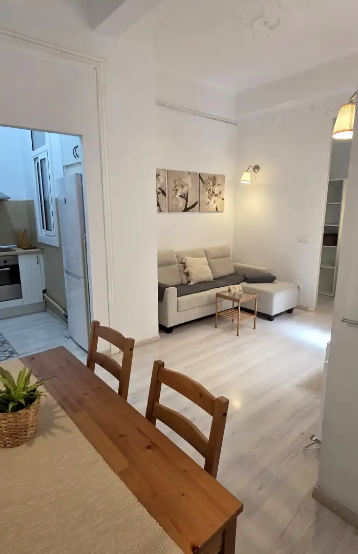 Sala de estar de Piso de alquiler en Barcelona con Parquet, Amueblado y Lavadora