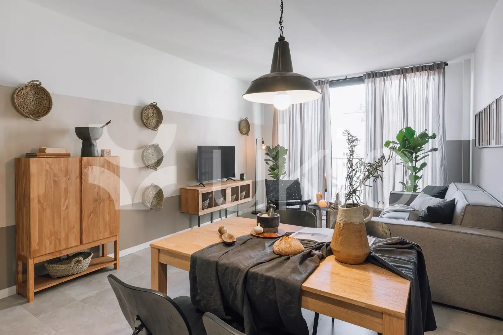 Sala de estar de Apartamento de alquiler en Barcelona con Aire acondicionado, Amueblado y Horno