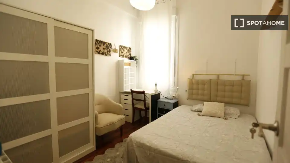 Dormitori de Apartament per a compartir en Bilbao  amb Aire condicionat, Calefacció i Terrassa