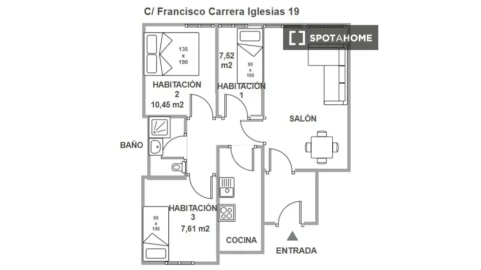 Vista exterior de Piso para compartir en Sevilla con Aire acondicionado, Terraza y Amueblado