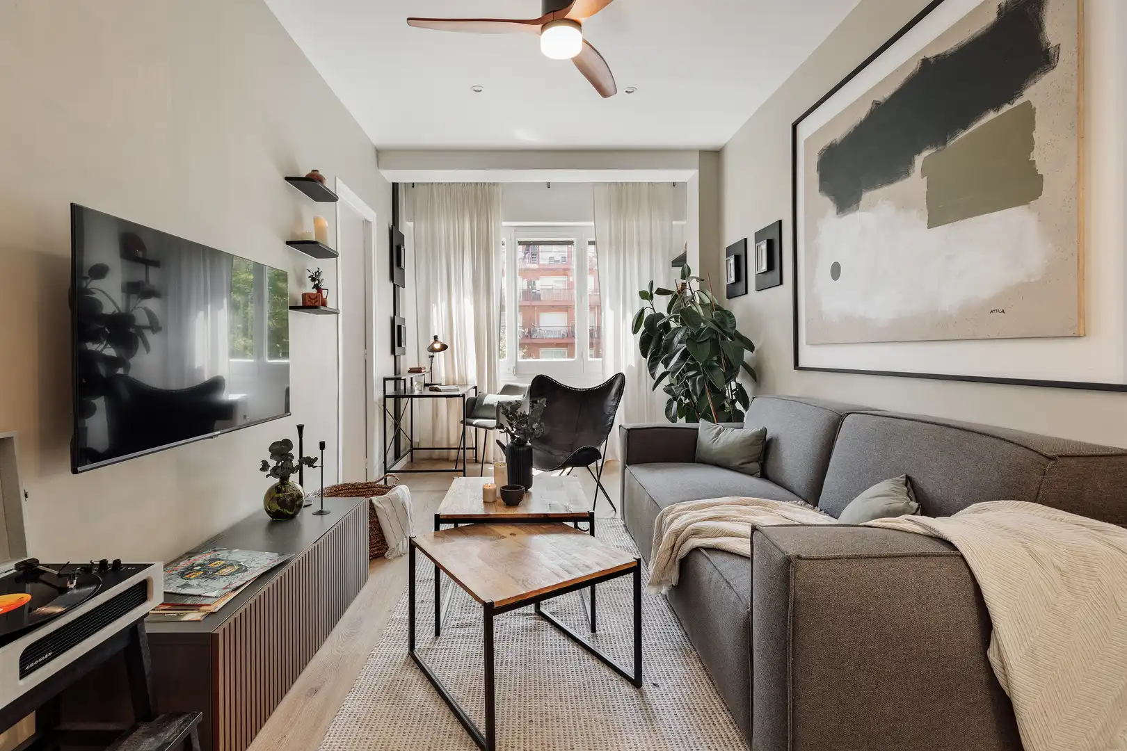 Sala de estar de Apartamento de alquiler en Barcelona con Amueblado, Horno y Lavadora