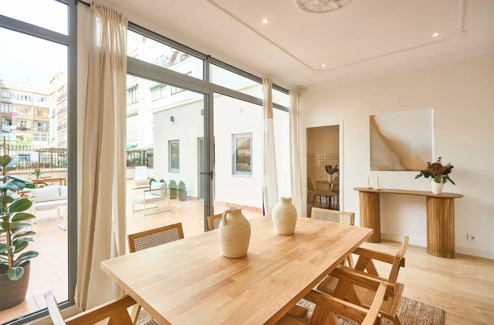 Esszimmer von Wohnung zur Miete in Barcelona mit Klimaanlage, Heizung und Parkett