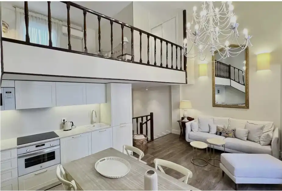 Wohnzimmer von Maisonette zur Miete in Madrid mit Klimaanlage, Heizung und Parkett