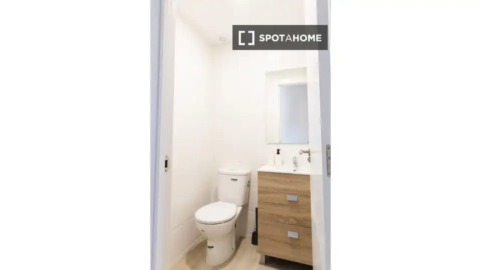 Bathroom of Flat for rent in Madrid  with Air Conditioner, Heating and Furnished