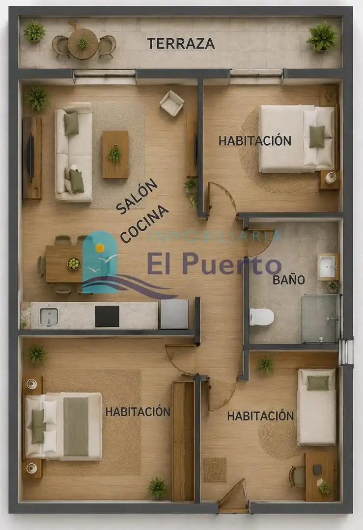 Wohnzimmer von Wohnung zum Verkauf in Mazarrón mit Klimaanlage, Heizung und Parkett