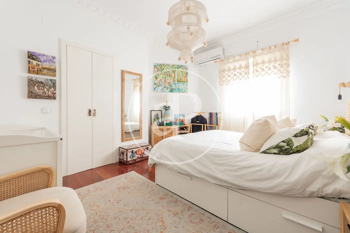 Schlafzimmer von Wohnung zur Miete in Madrid mit Klimaanlage, Heizung und Terrasse