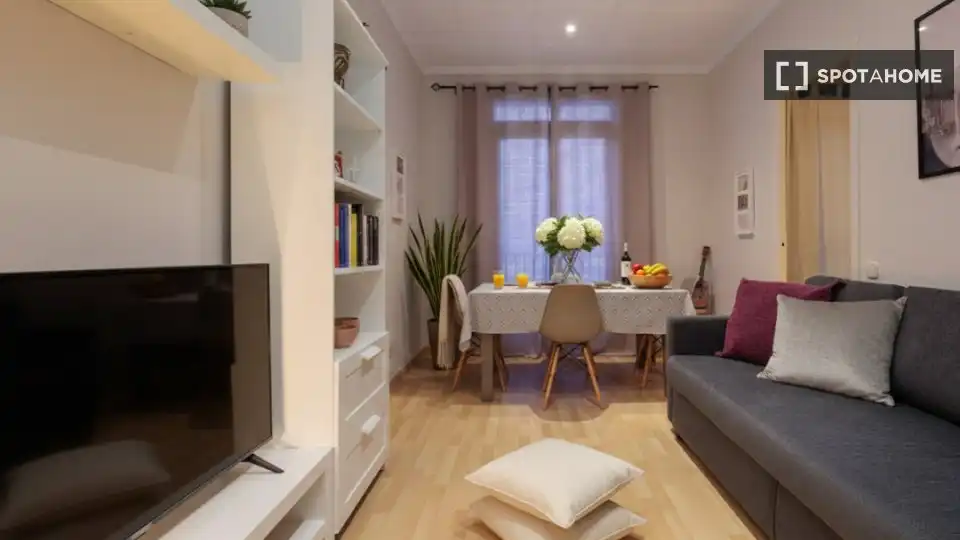 Living room of Flat for rent in Barcelona  with Air Conditioner, Heating and Furnished