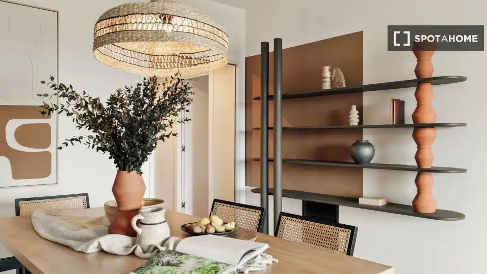 Dining room of Flat for rent in Barcelona  with Air Conditioner, Heating and Furnished