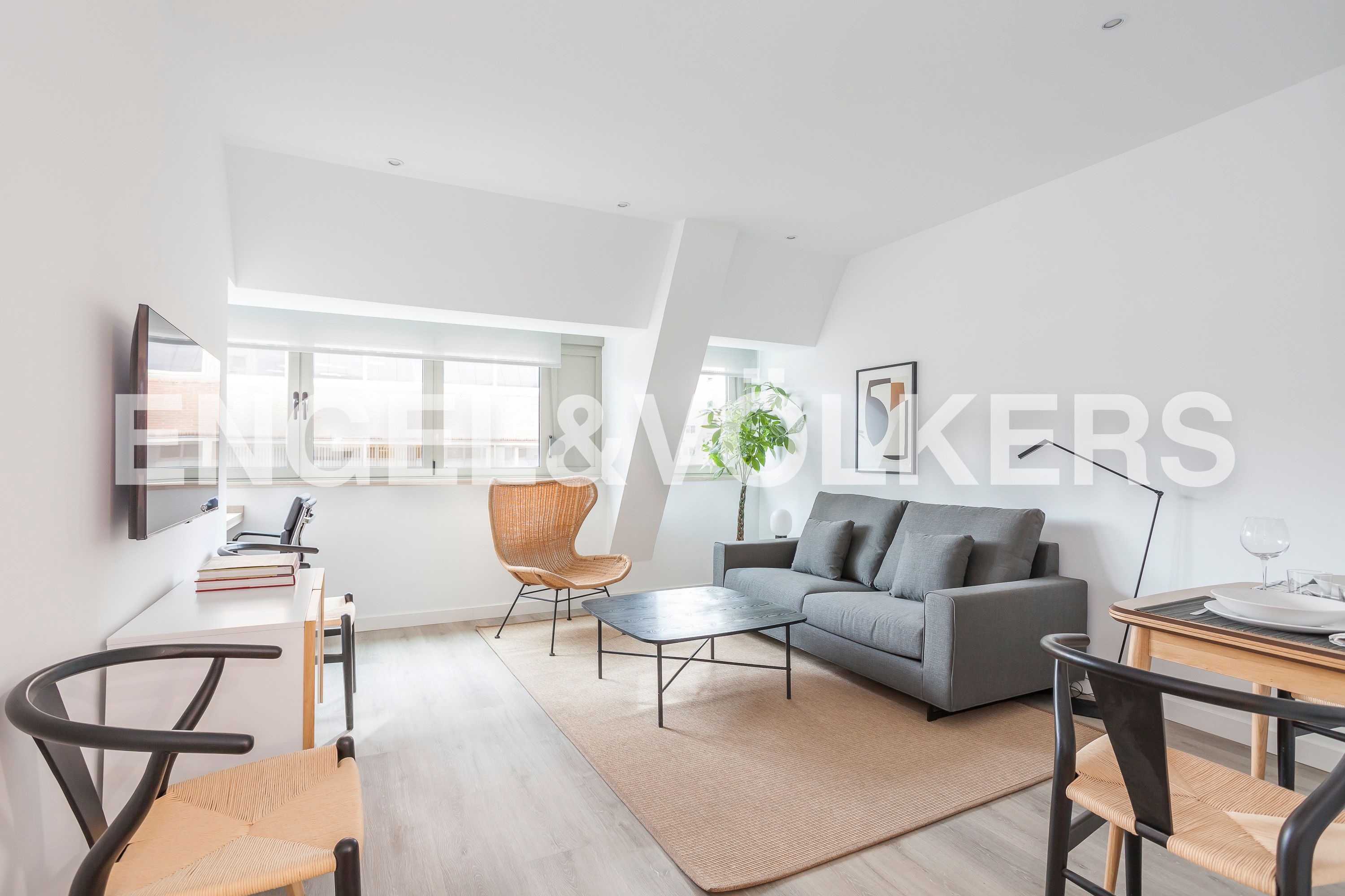 Living room of Flat for rent in  Madrid Capital  with Air Conditioner, Heating and Furnished