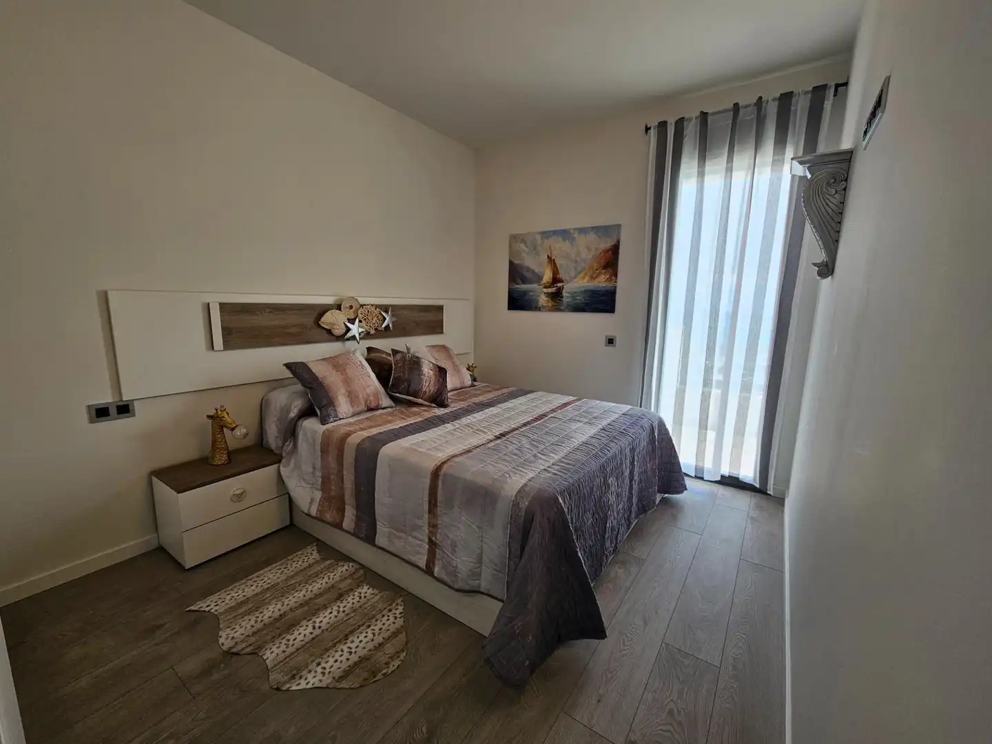 Bedroom of Flat for rent in Badalona  with Air Conditioner, Parquet flooring and Terrace